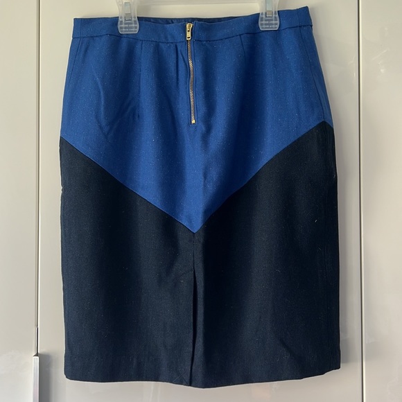 BRAND NEW! - Tommy Hilfiger Wool blend Knee-Length Skirt - Blue & Navy Blue - Picture 3 of 10